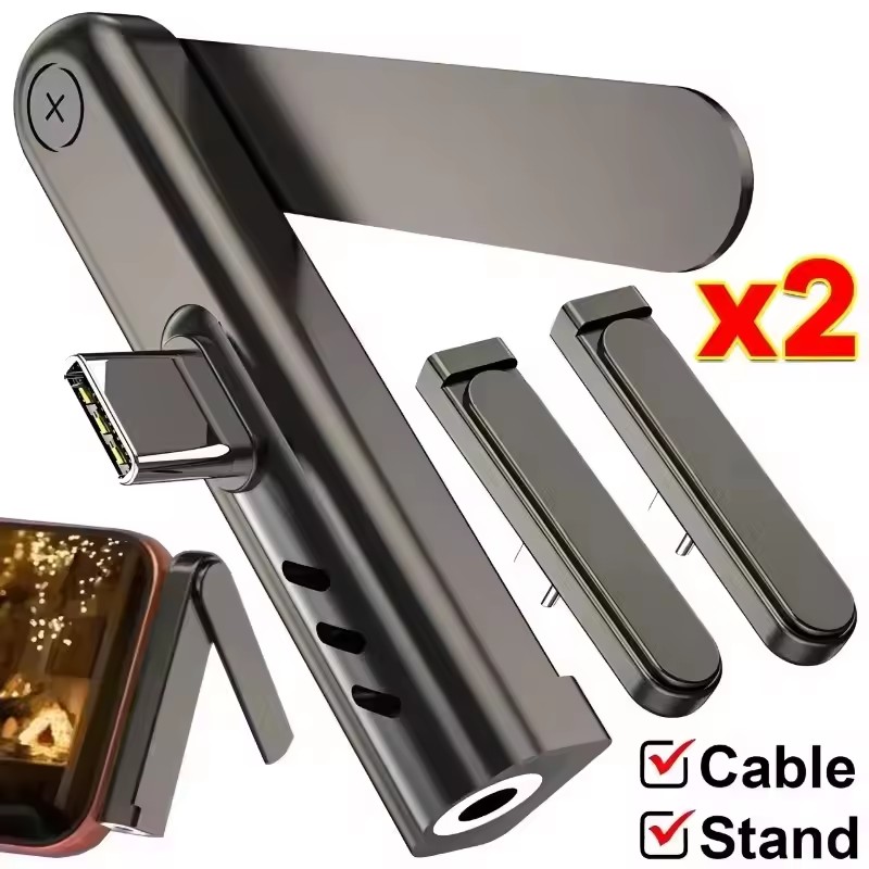 Headphone Stand Desk - 2/1PCS Portable USB C To 3.5mm