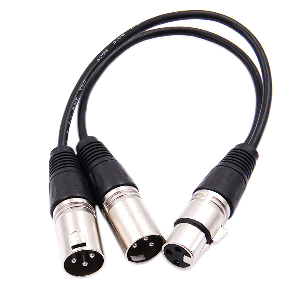 30cm 3 Pin XLR FEMALE Jack To  - Audio Splitter Y 评论和价格