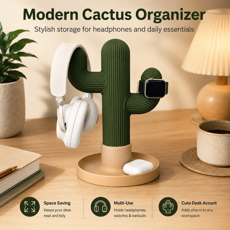 Minimalist Cactus Headset Stan - Headphone Stand Desk 评论和价格